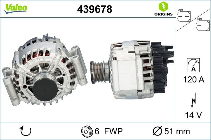 Generator / Alternator VALEO ORIGINS NEW OE TECHNOLOGY 439678