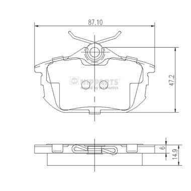 set placute frana,frana disc NIPPARTS J3615012