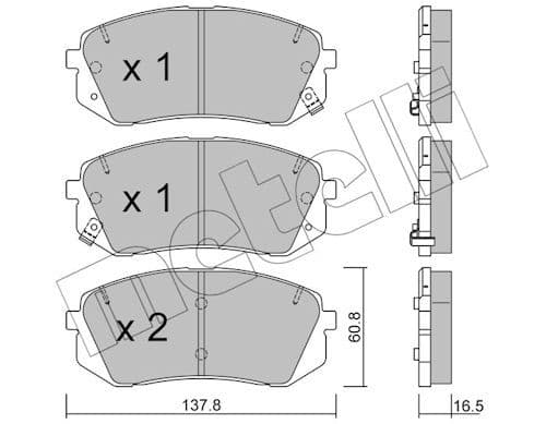 set placute frana,frana disc METELLI 22-0783-0