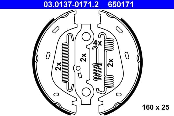 Set saboti frana, frana de mana ATE 03.0137-0171.2