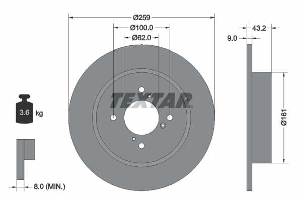 Disc frana TEXTAR PRO 92231403