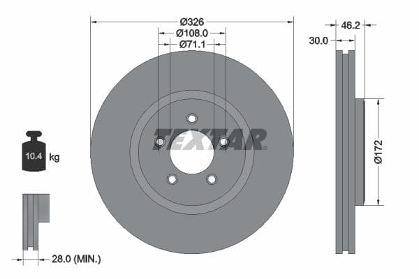 Disc frana TEXTAR PRO+ 92173505