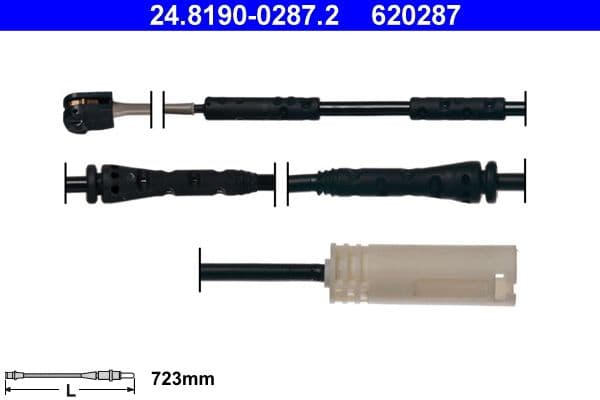 senzor de avertizare,uzura placute de frana ATE 24.8190-0287.2