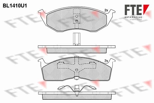 set placute frana,frana disc FTE 9010184