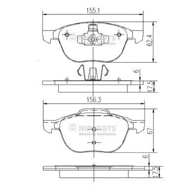 set placute frana,frana disc NIPPARTS J3603063
