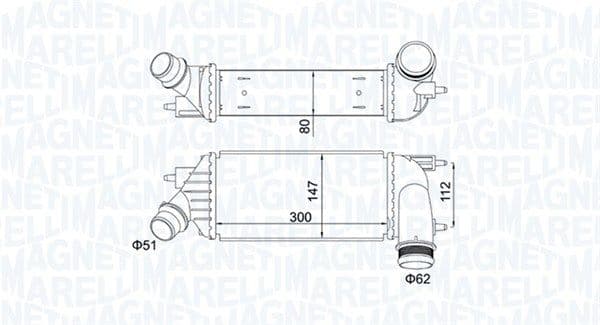 Intercooler, compresor MAGNETI MARELLI 351319204140