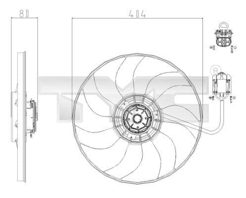 Ventilator, radiator TYC 825-0019