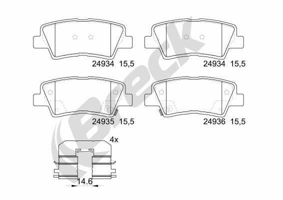 set placute frana,frana disc BRECK 24934 00 702 00