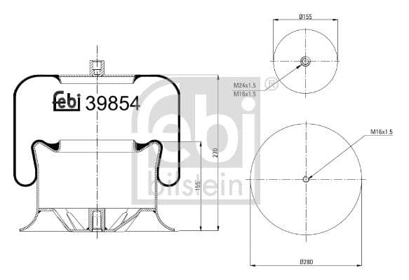 Burduf, suspensie pneumatica FEBI BILSTEIN 39854