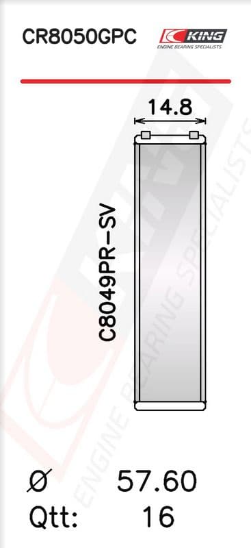 Cuzinet bielă KING CR8050GPC.026