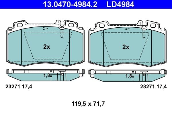 set placute frana,frana disc ATE Ceramic 13.0470-4984.2