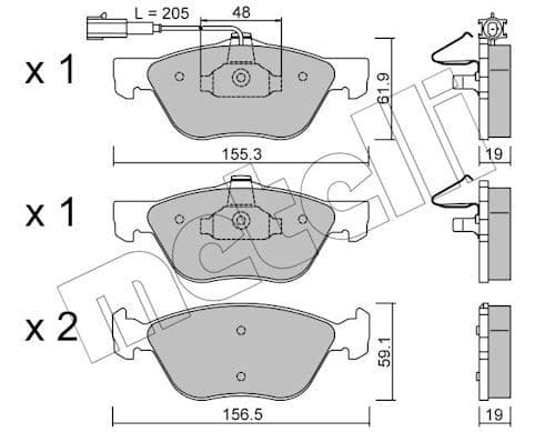 set placute frana,frana disc METELLI 22-0083-2