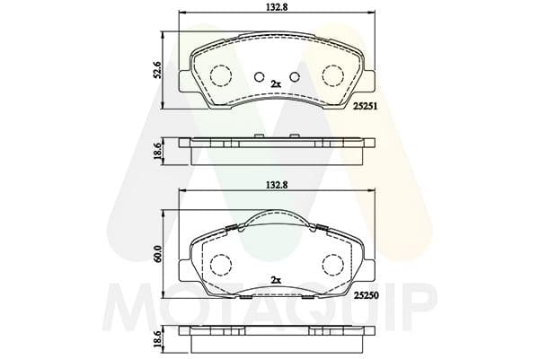 set placute frana,frana disc MOTAQUIP LVXL1771
