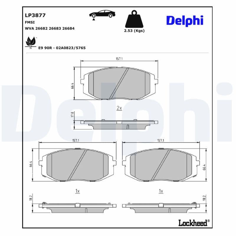 set placute frana,frana disc DELPHI LP3877