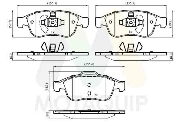 set placute frana,frana disc MOTAQUIP LVXL1418