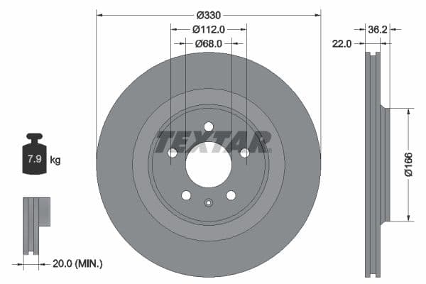 Disc frana TEXTAR PRO 92160303