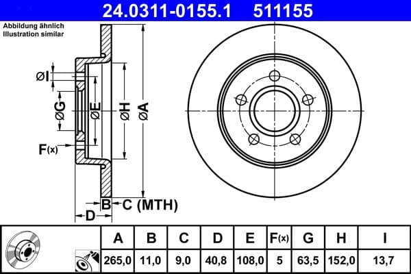 Disc frana ATE PowerDisc 24.0311-0155.1