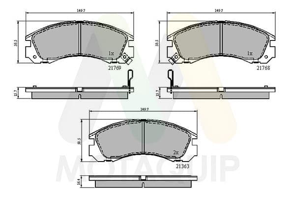 set placute frana,frana disc MOTAQUIP LVXL721