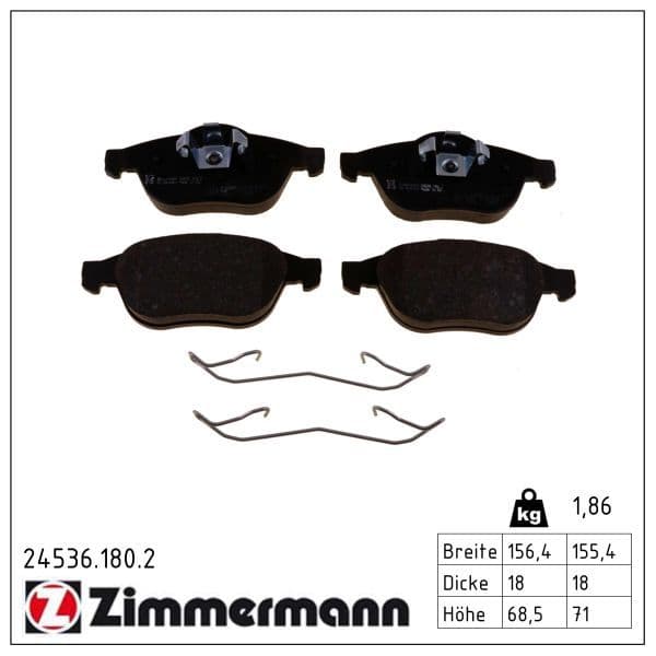 set placute frana,frana disc ZIMMERMANN 24536.180.2