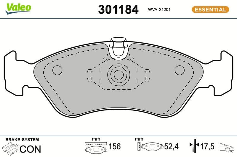 set placute frana,frana disc VALEO ESSENTIAL 301184
