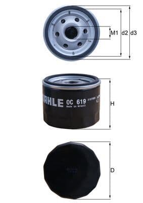 Filtru ulei MAHLE OC 619