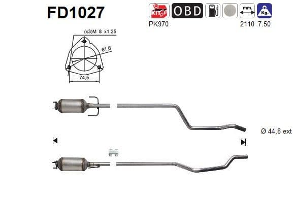 Filtru funingine/particule, sist.de esapament AS-PL FD1027