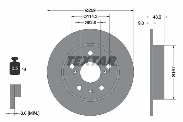 Disc frana TEXTAR PRO 92268403