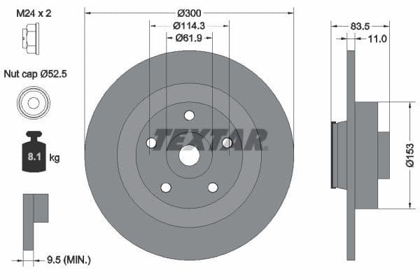 Disc frana TEXTAR PRO 92233103