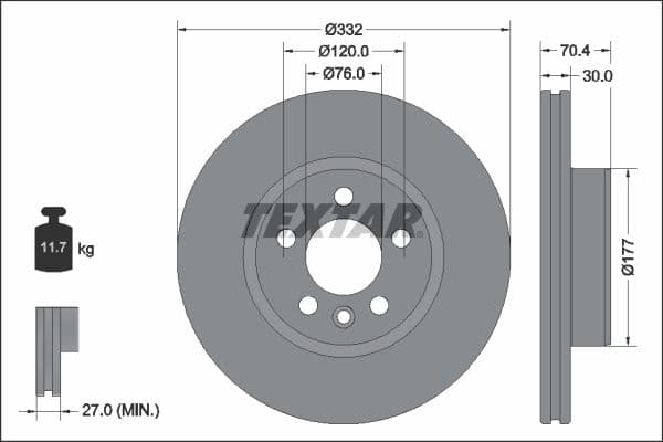 Disc frana TEXTAR PRO+ 92345105