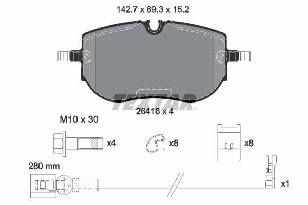 set placute frana,frana disc TEXTAR Q+ 2641601