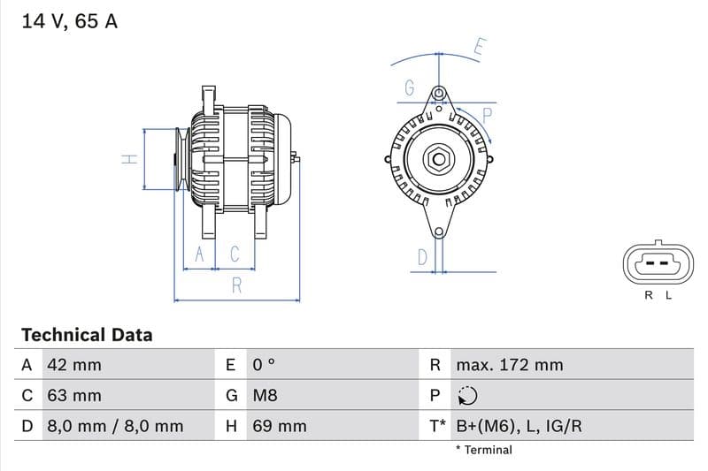 Generator / Alternator BOSCH 0 986 049 051