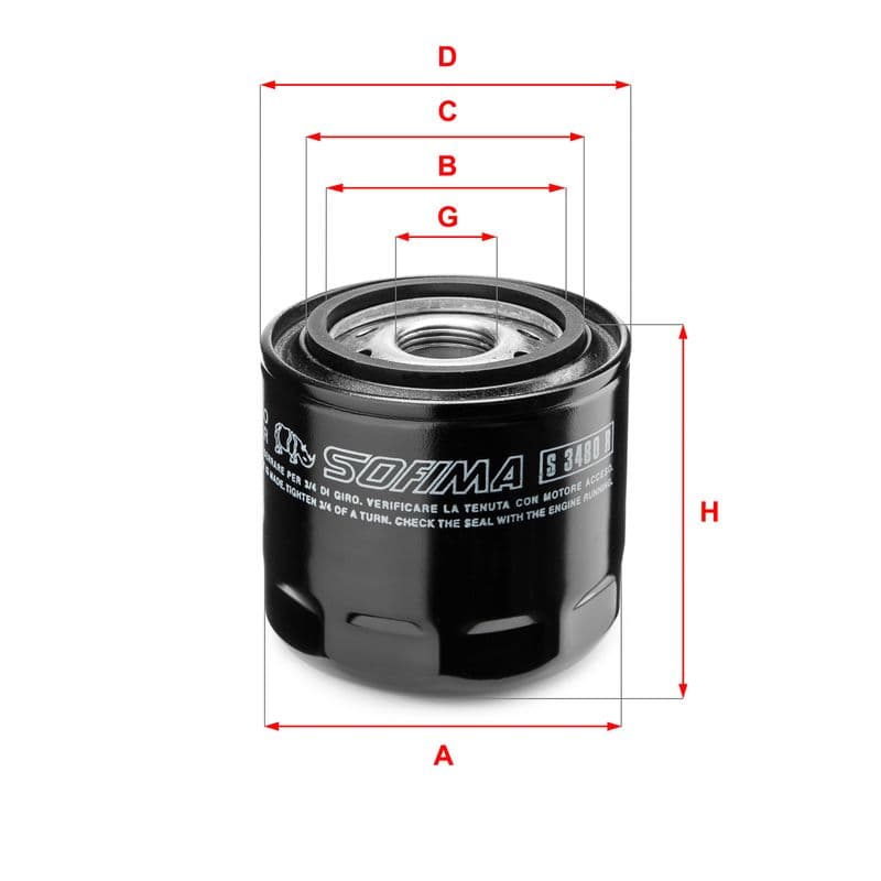 Filtru ulei SOFIMA S 3480 R
