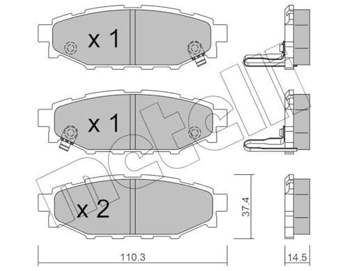 set placute frana,frana disc METELLI 22-0764-1