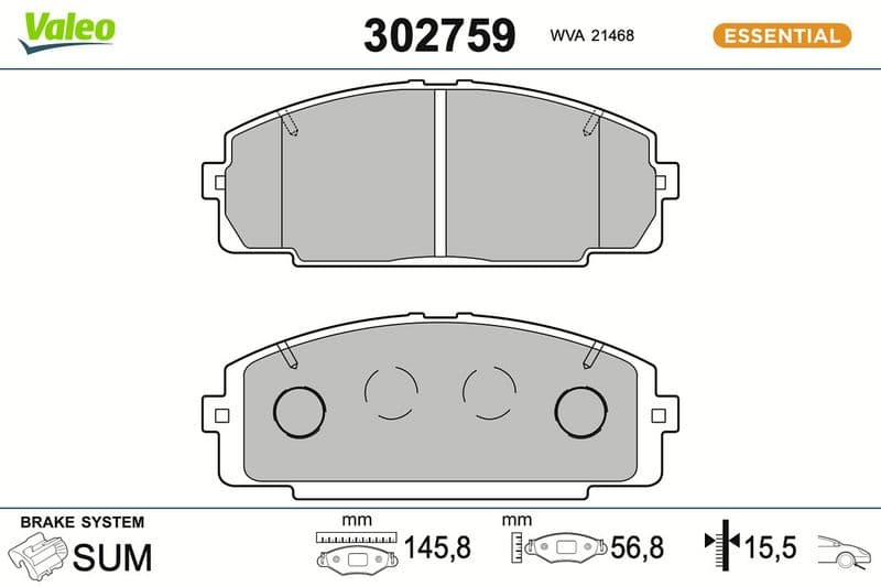 set placute frana,frana disc VALEO 302759