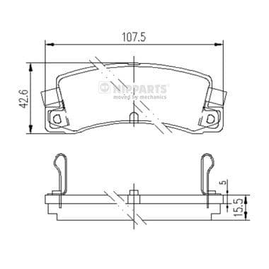 set placute frana,frana disc NIPPARTS J3612008