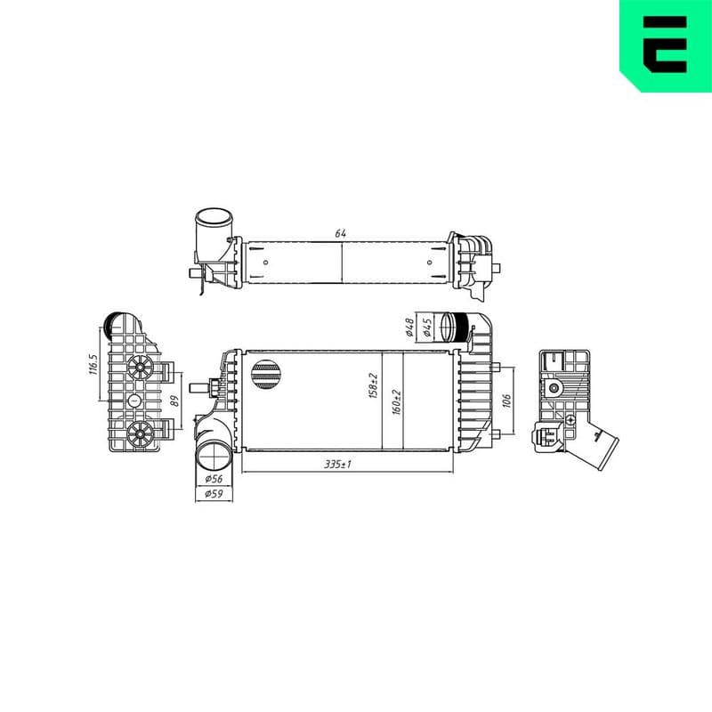 Intercooler, compresor ERA 672120