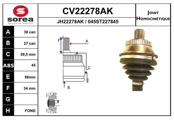 Set articulatie, planetara EAI CV22278AK