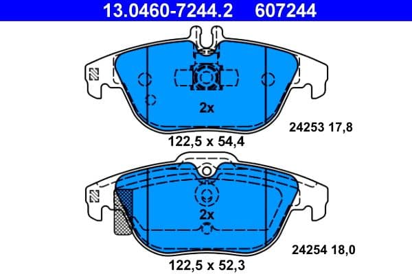 set placute frana,frana disc ATE 13.0460-7244.2