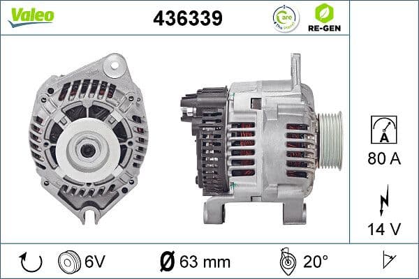 Generator / Alternator VALEO RE-GEN REMANUFACTURED 436339