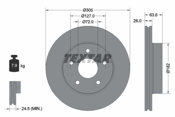 Disc frana TEXTAR 92113600