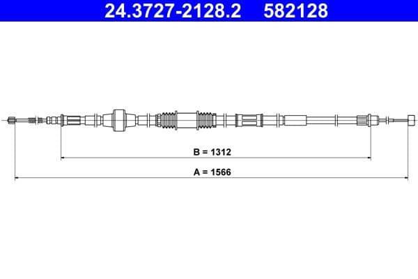 Cablu, frana de parcare ATE 24.3727-2128.2