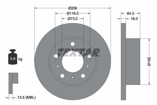 Disc frana TEXTAR 92034400