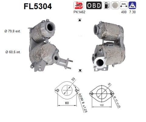 Filtru funingine/particule, sist.de esapament AS-PL FL5304