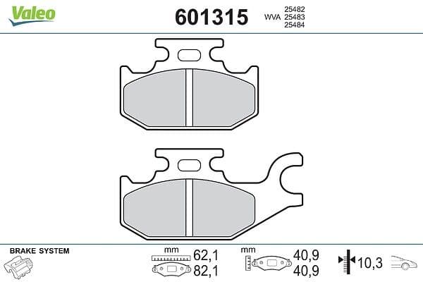 set placute frana,frana disc VALEO 601315