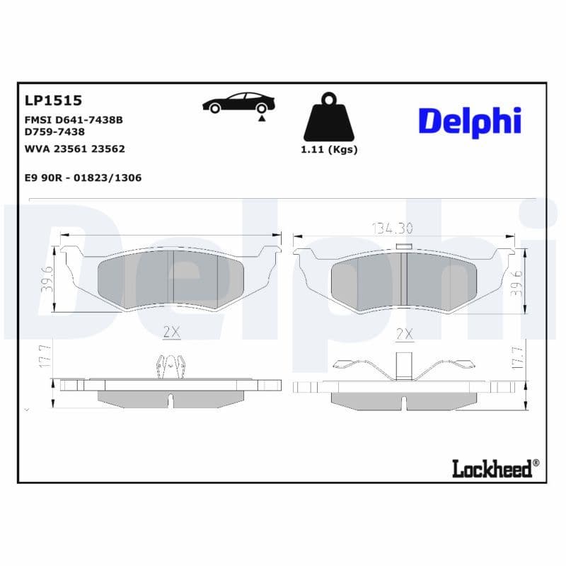 set placute frana,frana disc DELPHI LP1515