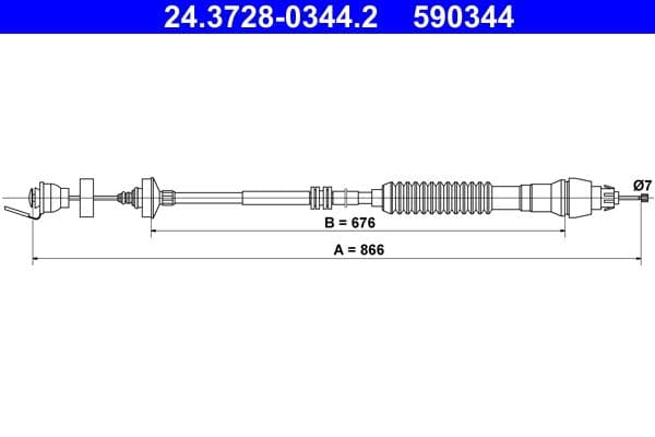 Cablu ambreiaj ATE 24.3728-0344.2