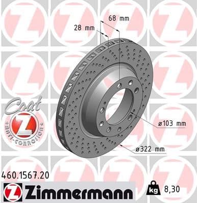 Disc frana ZIMMERMANN 460.1567.20