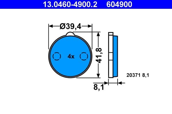 set placute frana,frana disc ATE 13.0460-4900.2