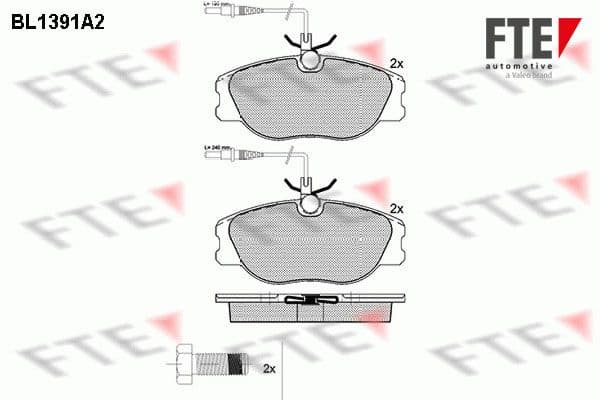 set placute frana,frana disc FTE 9010165