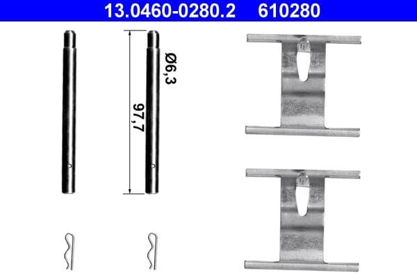Set accesorii, placute frana ATE 13.0460-0280.2